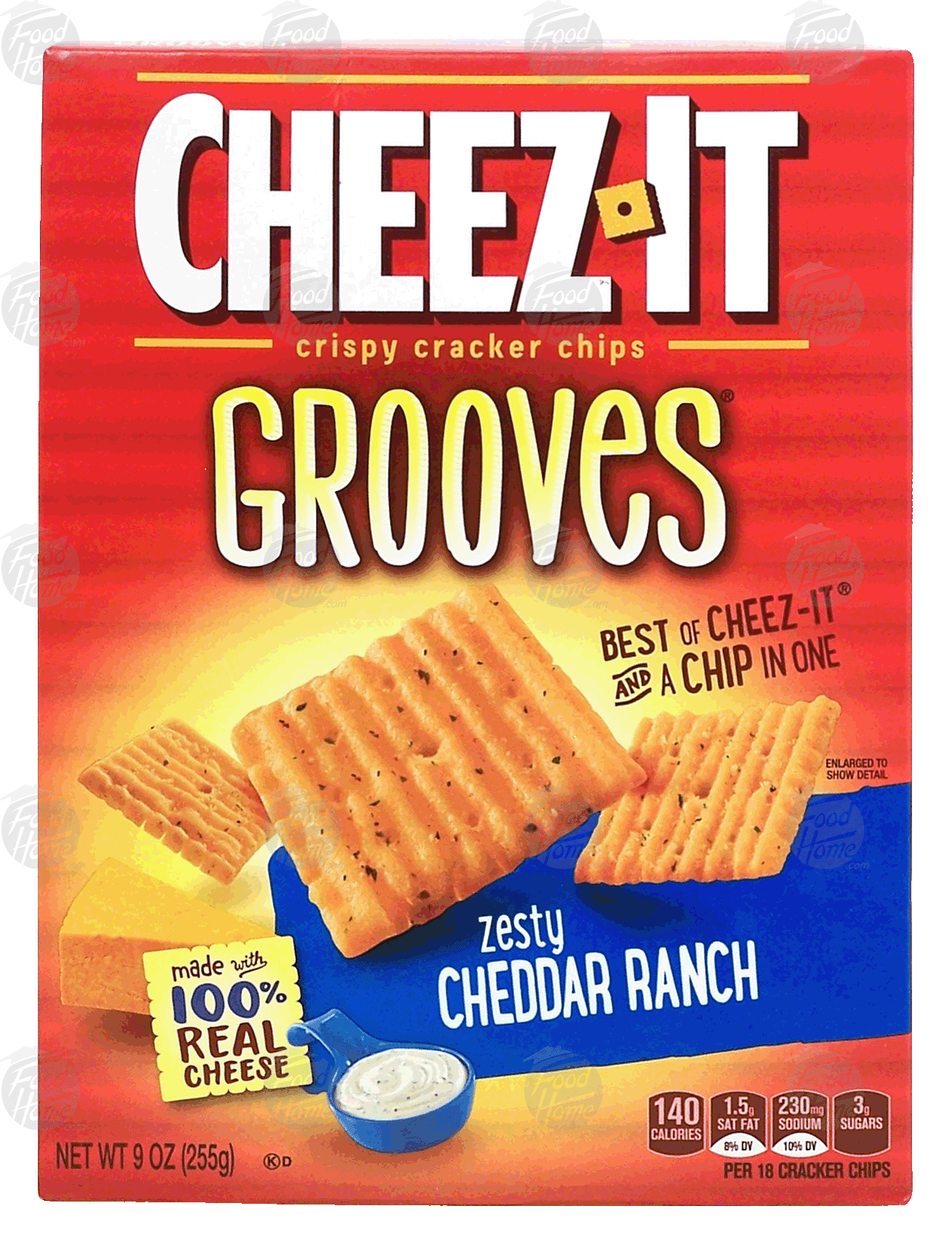 Sunshine Cheez-It grooves; zesty cheddar ranch crispy cracker chips Full-Size Picture